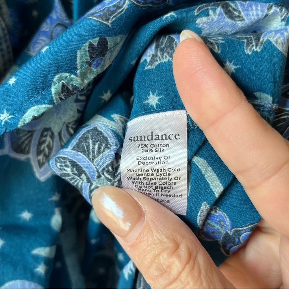 NWT Sundance Arvilla Blue Top Blouse Size Medium - Picture 8 of 8